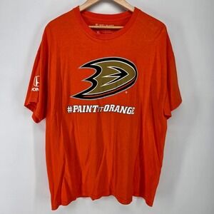 Melmarc Anaheim Ducks T Shirt Mens XL Orange Paint It Orange NHL Hockey Honda